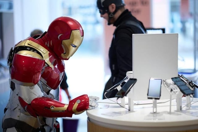 Ironman had a stroll around the shops looking for his latest gadget.