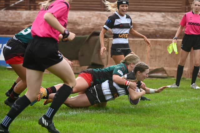 Try time for Bronte Barbarians against Halton Farnworth Hornets. Photo by Craig Cresswell