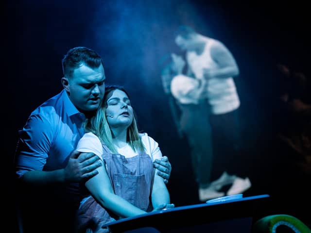 Michael Markey as "Sam" and Beth Rosamund as "Molly" in Ghost: The Musical at the Theatre Royal.