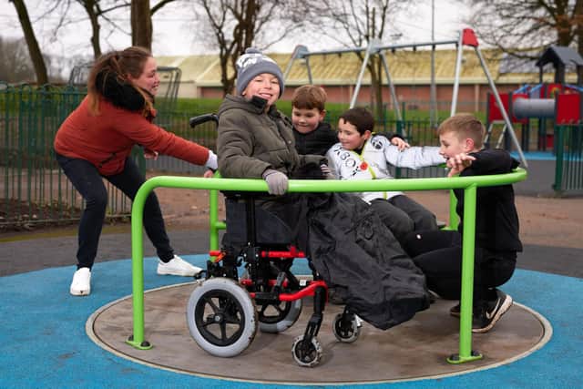 There is a wheelchair-accessible roundabout, an inclusive swing seat and basket swing and low level sensory panels so everyone can enjoy the park.