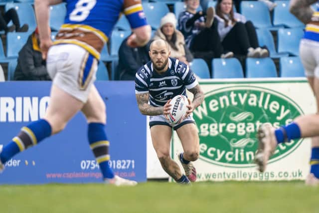 Luke Briscoe in action for Featherstone Rovers against Whitehaven. Picture: Dec Hayes