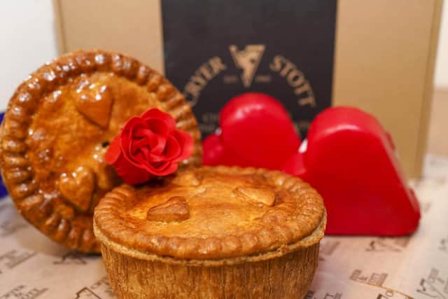 The heart pies are the company's way of saying "pie love you" to locals for their support.
