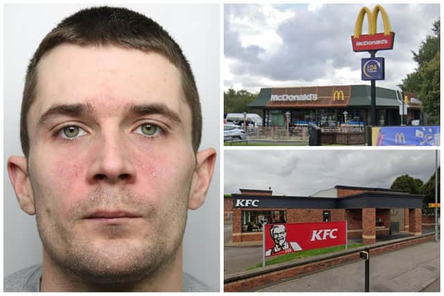 Molloy hit a McDonald's and a KFC in Wakefield twice in less than two weeks.
