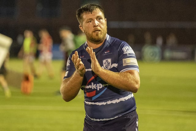 Luke Cooper thanks the Featherstone Rovers fans who travelled to Sheffield. Picture: Dec Hayes