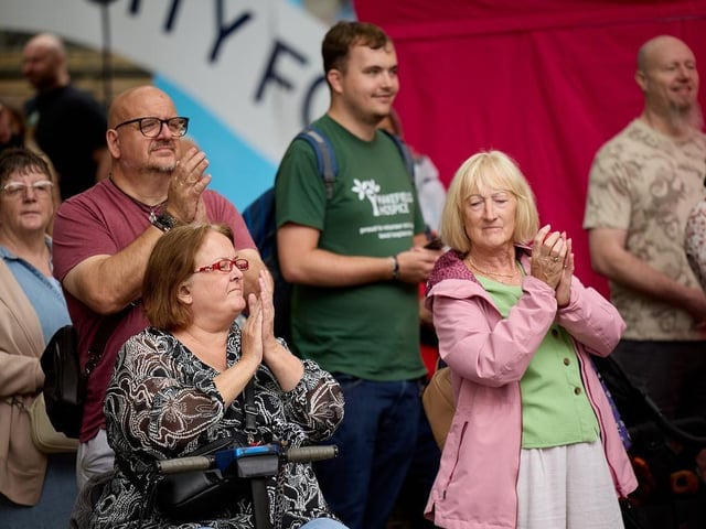 Festival-goers enjoy live entertainment