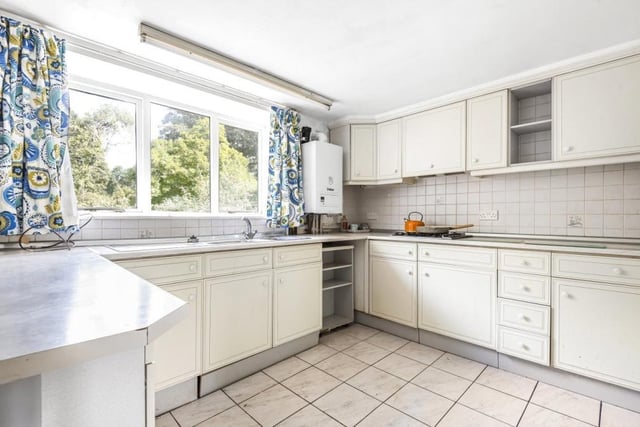 The bright and spacious fitted kitchen, with a lovely outlook.