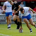 Kyle Evans, seen here scoring a try for Wakefield Trinity last season, could return to the Be Well Stadium with his new Featherstone Rovers teammates on Sunday.