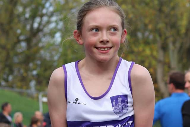 Pontefract AC's Sienna Lavine won the U11 girls race at the West Yorkshire Cross Country League meeting at Thornes Park, Wakefield.