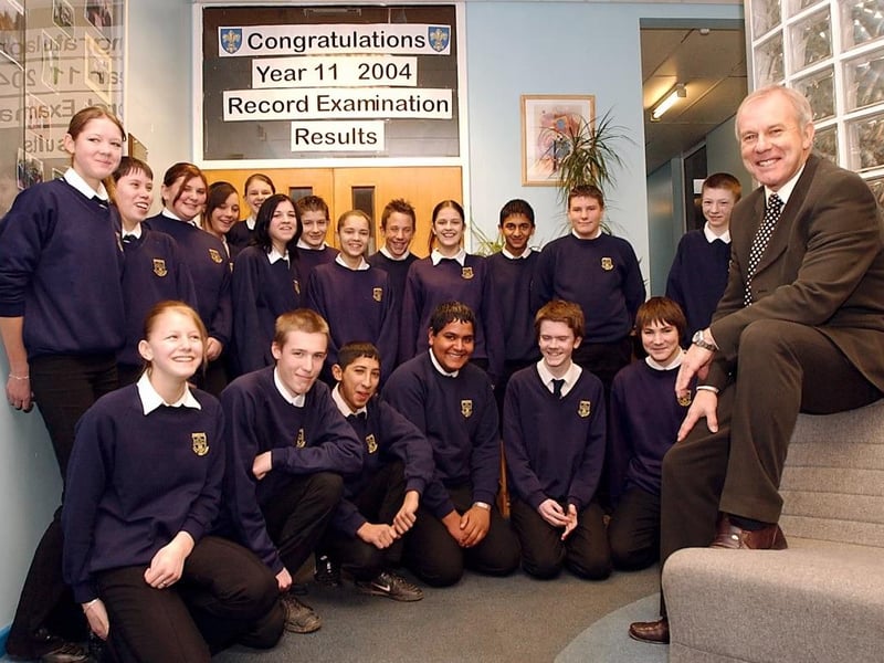 City High School, Wakefield did well in league tables. Head' Alan Yellup with year 10 students.