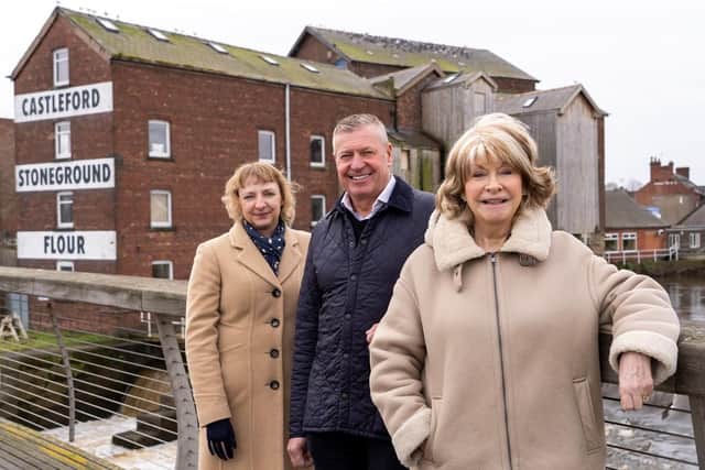 Pictured left to right: Lorna Malkin, chief executive of Castleford Heritage Trust, Chris Noble, chair of Castleford High Street Task Force, and Wakefield Council leader Denise Jeffery.