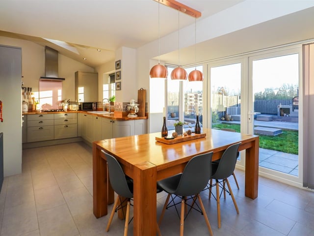 The kitchen with diner has patio doors to give access to the rear garden.