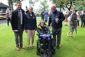 Rob Burrow at Haydock Park on July 22 to watch a horse running under the banner of the Rob Burrow Racing Club