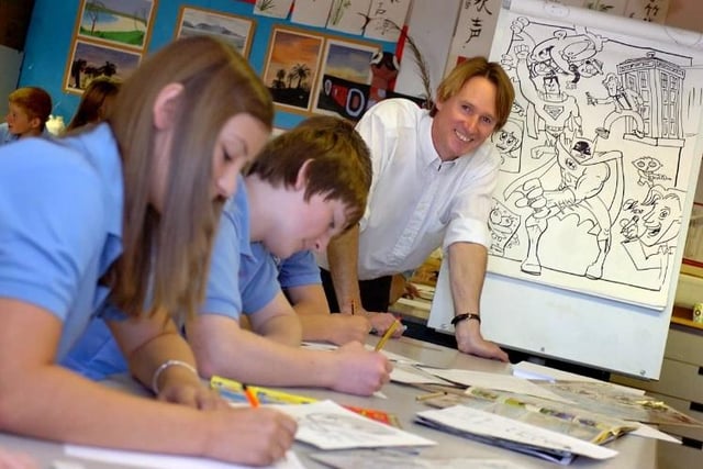 Beano cartoonist/artist Kevin Sutherland visits Crofton High School.