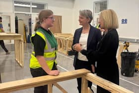 Yvette Cooper MP at the opening of the new Castleford College Construction Centre.