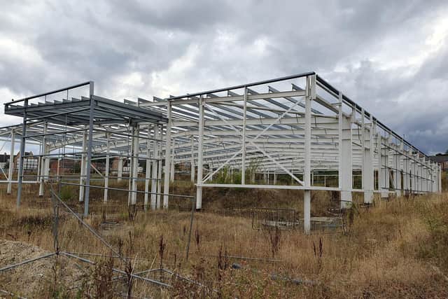 Stalled building work at the district centre at City Fields