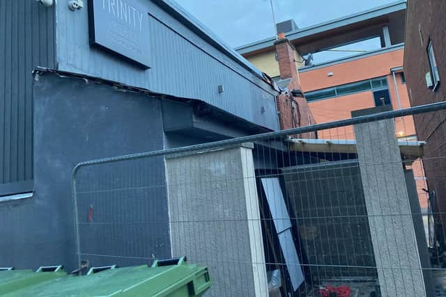 Wakefield Council has refused permission for the covered seating area which has already been built at the side of Trinity Lounge, on Brook Street.