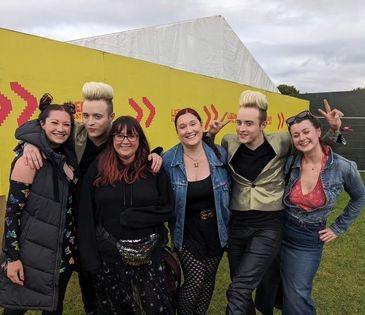 Claire Louise Freear said: "VIP area at Leeds fest when Jedward randomly turned up."