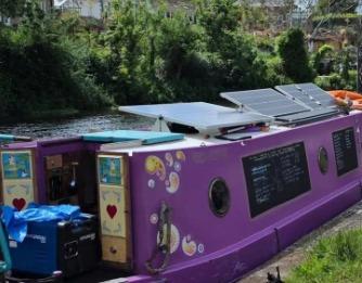 Floating cafe on the canals of Yorkshire. https://www.facebook.com/shantiteaboat2/?locale=en_GB