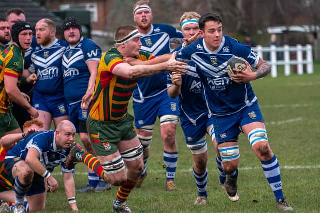 Unsung hero back row forward Leo Harrison leads a Pontefract charge. Picture: Jonathan Buck