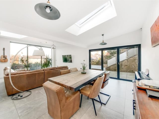 Family and dining areas with bi fold doors out to patio space - perfect for entertaining and indoor to outdoor living.