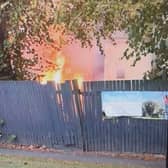 Fire crews dealt with a blaze outside the former Whinney Moor pub in Lupset.