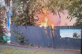 Fire crews dealt with a blaze outside the former Whinney Moor pub in Lupset.