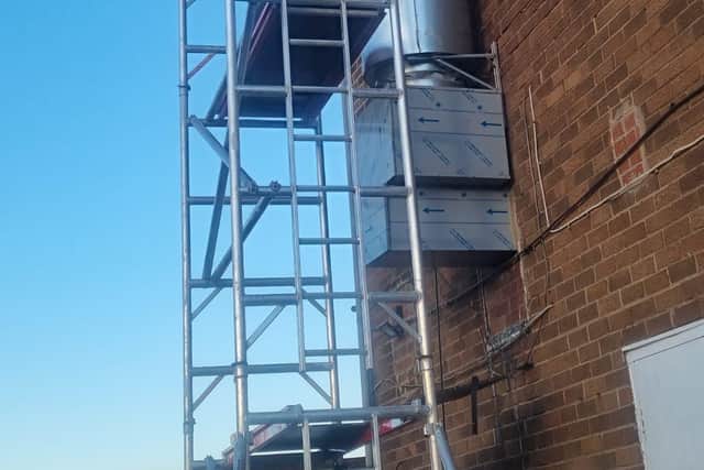 The work on the flue beginning recently that the locals objected to