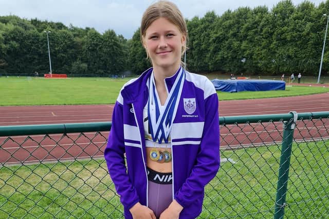 Katie Kelly won a full set of medals at the West Yorkshire Championships.