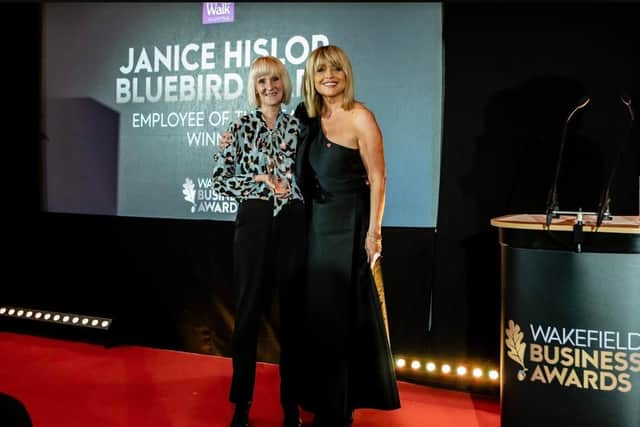 Janice with Wakefield Business Awards host, Christine Talbot.