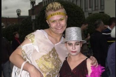 Darren and Eve all dressed up at the Wakefield Pride event held in 2006.