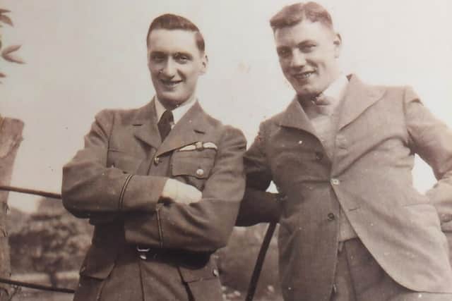 Fred Lamprey (on the left) in his RAF uniform.