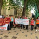 Representatives from Wakefield TUC, Leeds Wakefield and York Unite Community and the RMT helped collect the signatures