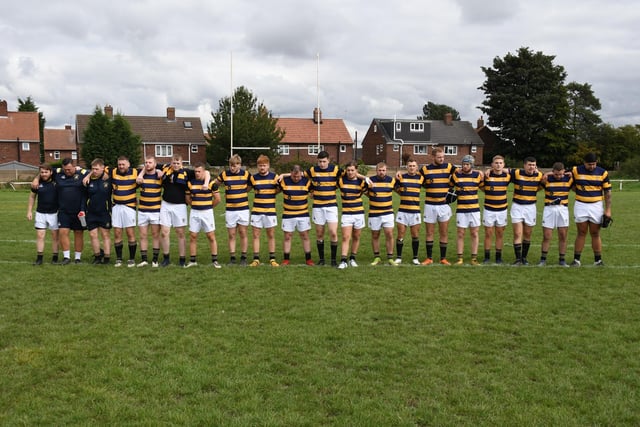 Clock Face Miners line-up before the game. Picture: Rob Hare