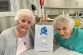 Residents at Hepworth House with the certificate.