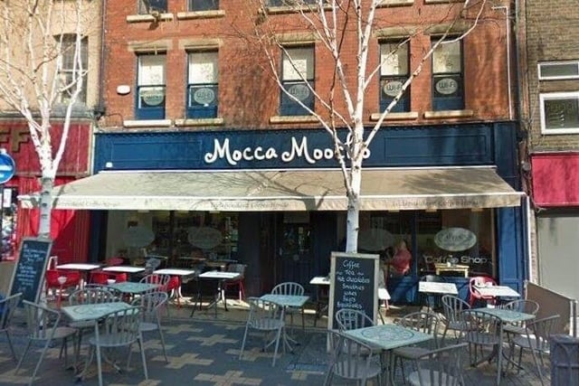 Mocca Moocho on Cross Square, Wakefield has an average of 4.6 stars out of 5. One reviewer said: "Delicious cakes and sandwiches, and a great place to stop for lunch in Wakefield."