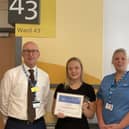 Hayley Ainsworth, Ward Manager, Talib Yaseen, Chief Nursing Officer, Tilly-Rose Sadler, Healthcare Assistant Apprentice, Victoria Bagshaw, Regional Nursing and AHP Workforce Lead NHS England North East and Yorkshire.