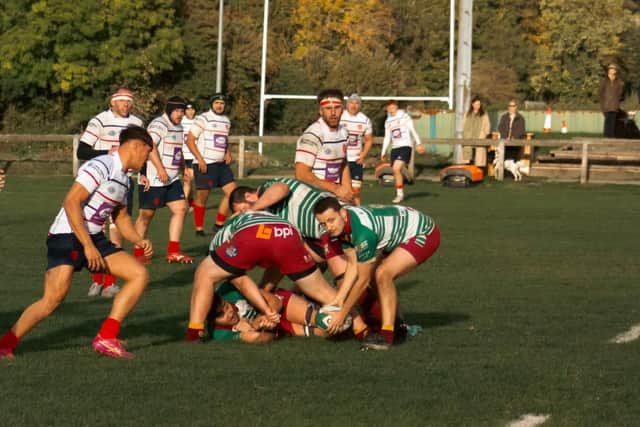 Sandal move the ball out to the backs. Pic: Meg Lindenmayer