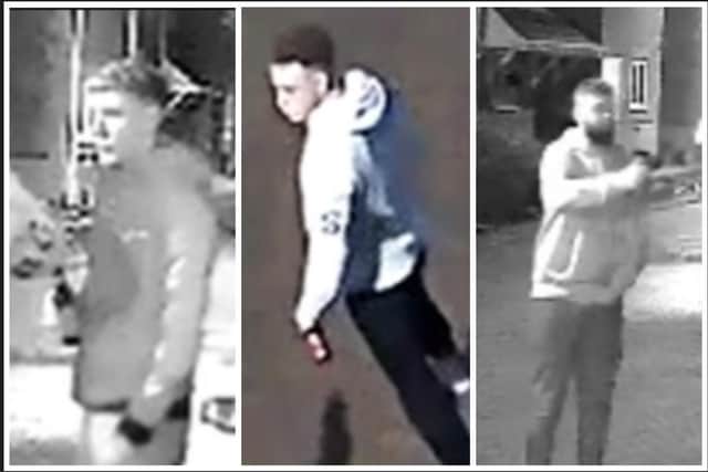 As part of their ongoing enquiries, detectives from Wakefield District CID would like to identify and speak to the three people pictured in these CCTV images.