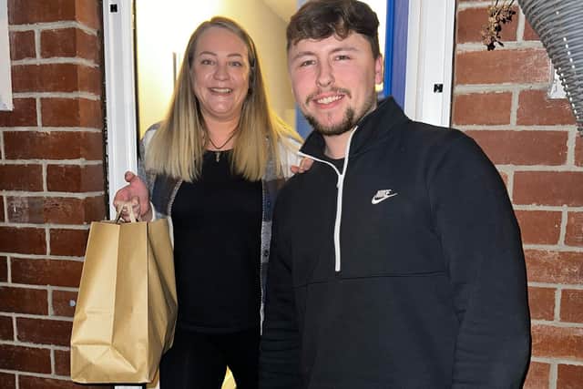 Chuck's selected their first community champion, Amy Clark, for "her selfless attitude to helping others", and business boss Ryan personally delivered her takeaway order