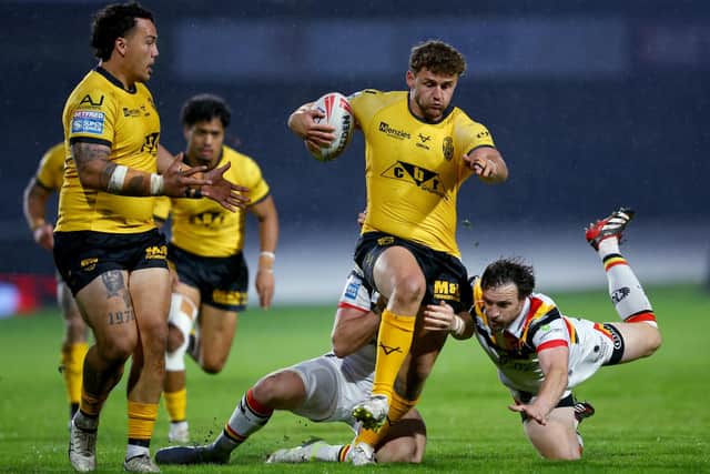 George Lawler tries to make a break for Castleford Tigers. Picture by Ed Sykes/SWpix.com