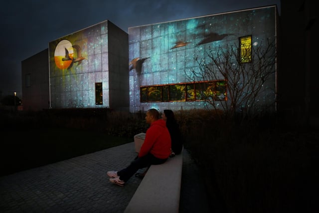 The Hepworth gallery building was lit up as part of Wakefield Council’s Light Up festival.