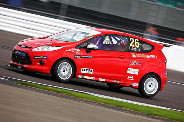 Finn Leslie in his car in the Ford Fiesta Junior Championships. Photo by James Roberts