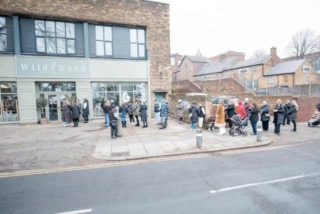 Customers queued up outside the new Wild and Wood Pontefract store ahead of its opening on March 9.