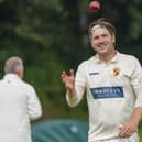Townville bowler Connor Harvey is all smiles as he prepares to bowl against Methley. Photo by Scott Merrylees