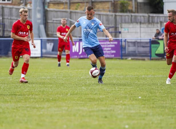 Ollie Fearon scored his first goal in a competitive game for Ossett United. Picture: Scott Merrylees