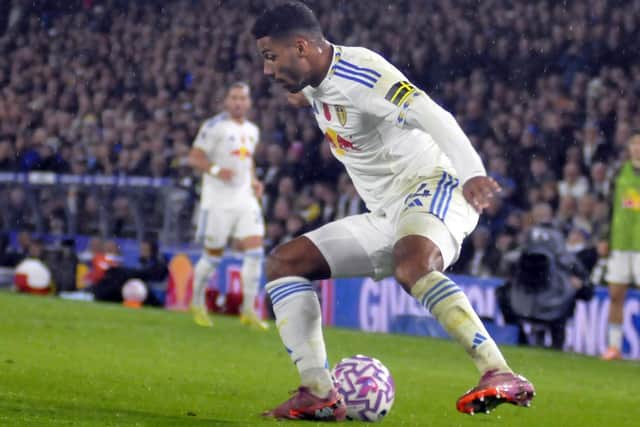 James Justin opened the scoring for Leeds United at Everton with his first Premier League goal for the club.