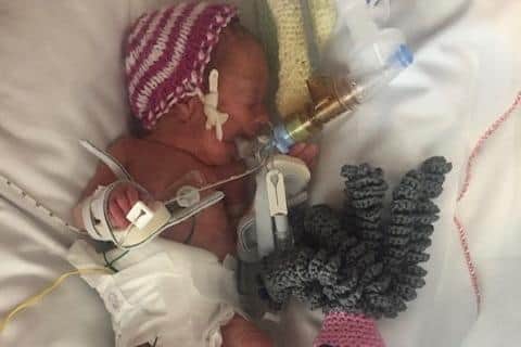 Quinn Elkin-Davies was born 15 weeks early. Quinn's mother, Leanne, is hoping to raise £10,000 from the Spin for Quinn fundraiser. Picture: Leanne Elkin