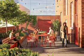 Plans have been lodged to convert Wakefield's old corner's court building into a 'create hub' of studios and workshops. Image: Group Ginger