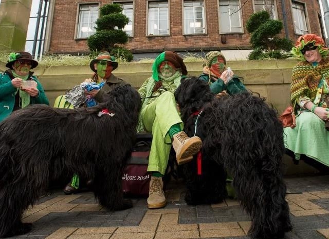 Molly morris dancers relax over lunch.