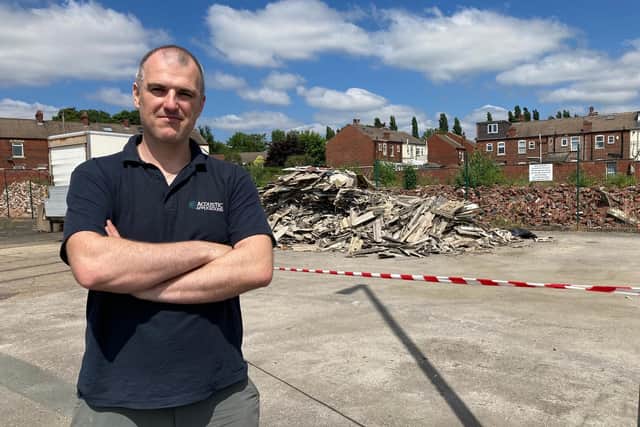 Tonnes of asbestos and hazardous material have been dumped at Horbury Junction. Jonathan Foster, of Acoustic Applications, pictured June 5.